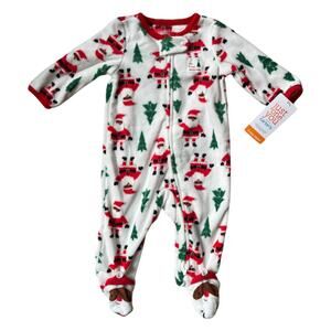 NEW Just One You Carter's One Piece Christmas Sleeper Black Santa Boy Girl 3 mon